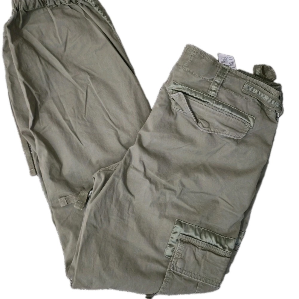 VTG Abercrombie & Fitch Pants Men M Green Baggy Paratrooper Cargo Rugged Y2K